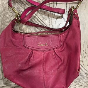 Coach Fuchsia Leather Shoulder Bag